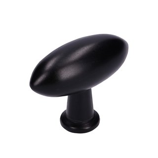 I.B.E. Black oval furniture knob OLIVE 38 mm