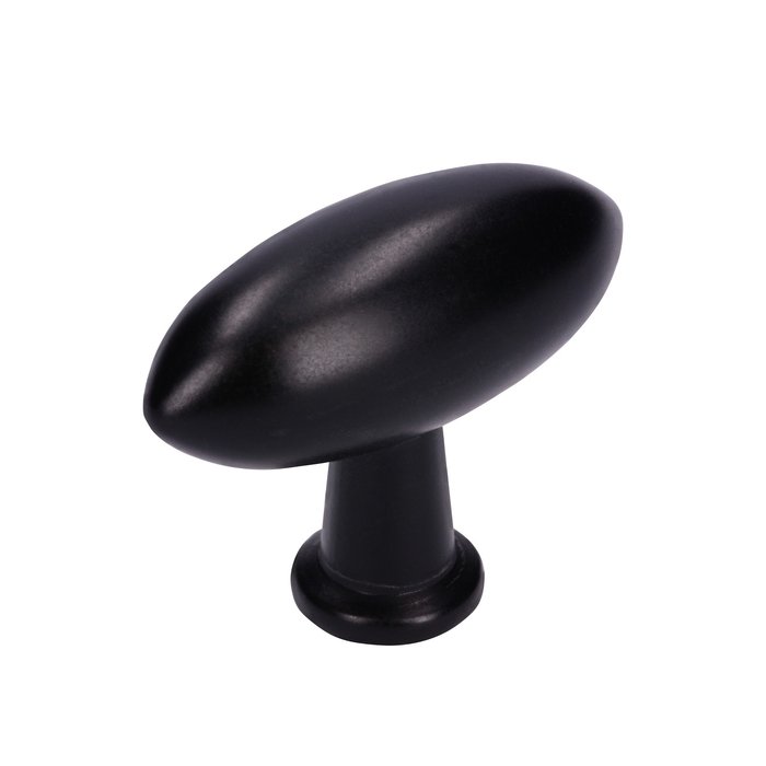 I.B.E. Matt black oval furniture knob OLIVE 38 mm
