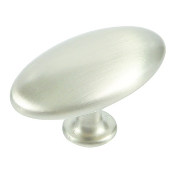 I.B.E. Furniture knob flat oval stainless steel look 64x36 mm