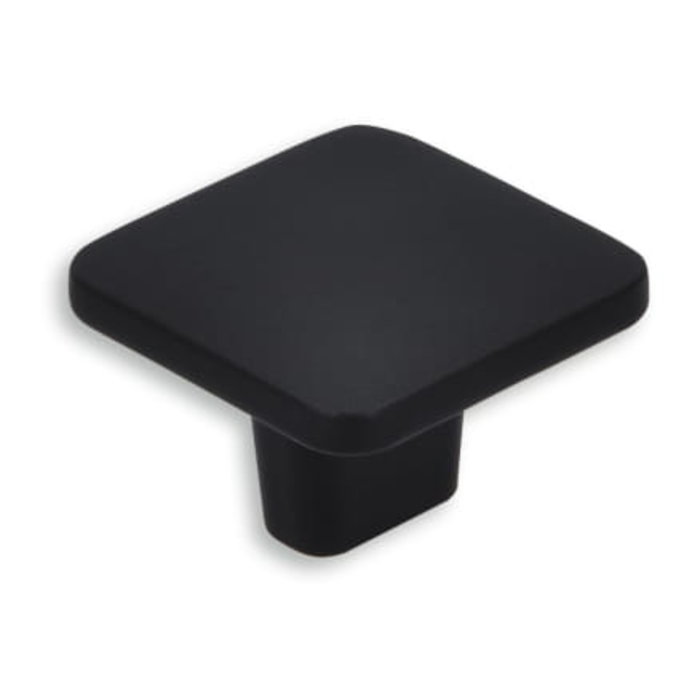 I.B.E. Matt black square furniture knob 32x32 mm