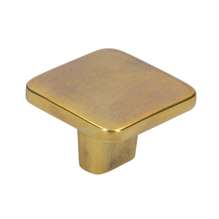 I.B.E. Vierkante  meubelknop 32x32 mm oud Goud