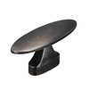 I.B.E. Bouton de meuble ovale 56 mm fer brossé