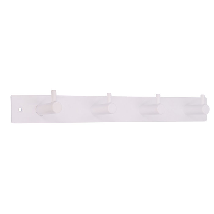 I.B.E. Modern white coat rack with 4 hooks 322 mm