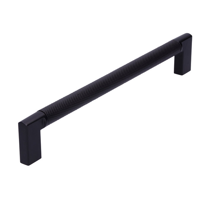 I.B.E. Poignée de meuble noir mat striée 160 mm