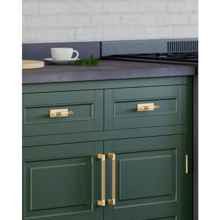 I.B.E. Möbelgriff geriffelt 160 mm Altgold