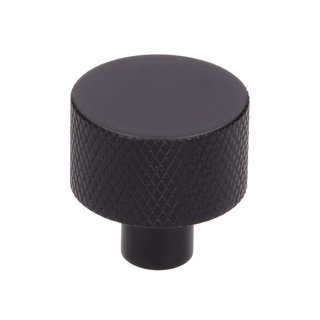 I.B.E. Bouton de meuble rond noir Ø 24 mm strié