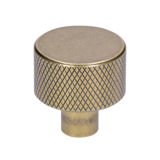 I.B.E. Round furniture knob Ø 24 mm ribbed Vintage Gold