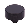 I.B.E. Zwarte ronde meubelknop Ø 33 mm geribbeld