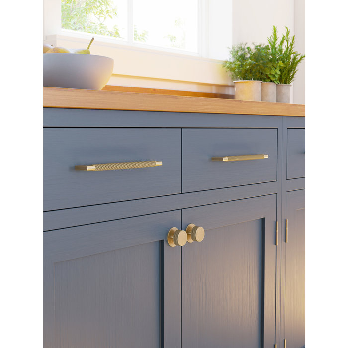 I.B.E. Bouton de meuble rond Ø 33 mm strié vieil Or