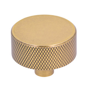 I.B.E. Round furniture knob Ø 33 mm ribbed Vintage Gold