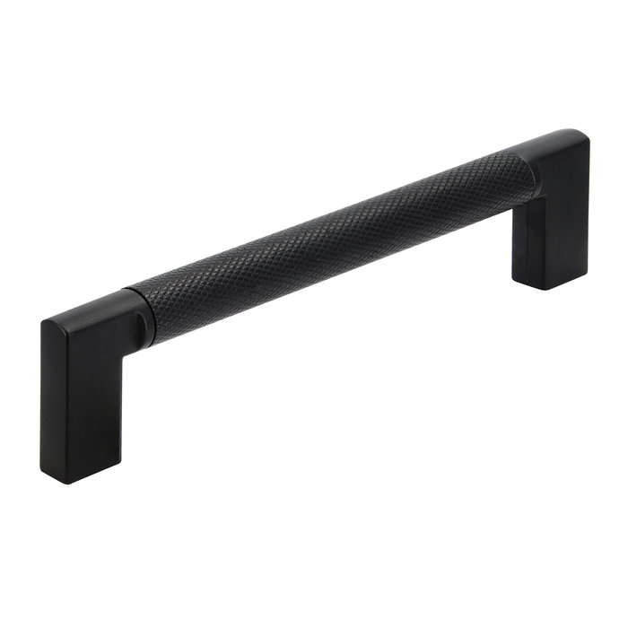 I.B.E. Matt black Furniture handle ribbed 128 mm
