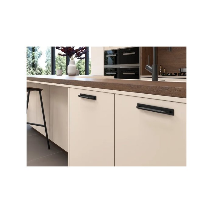 I.B.E. Matt black back plate for furniture handles 160 mm