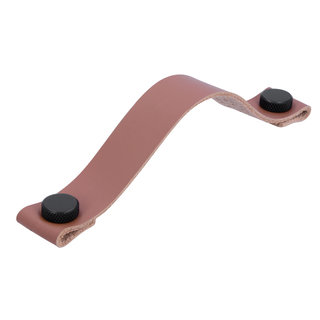 I.B.E. Poignée en cuir marron 160 mm avec boutons noirs