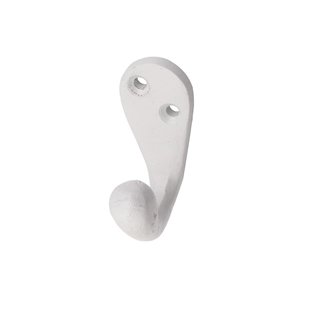 Are you looking for a simple white coat hook with 1 mounting hole