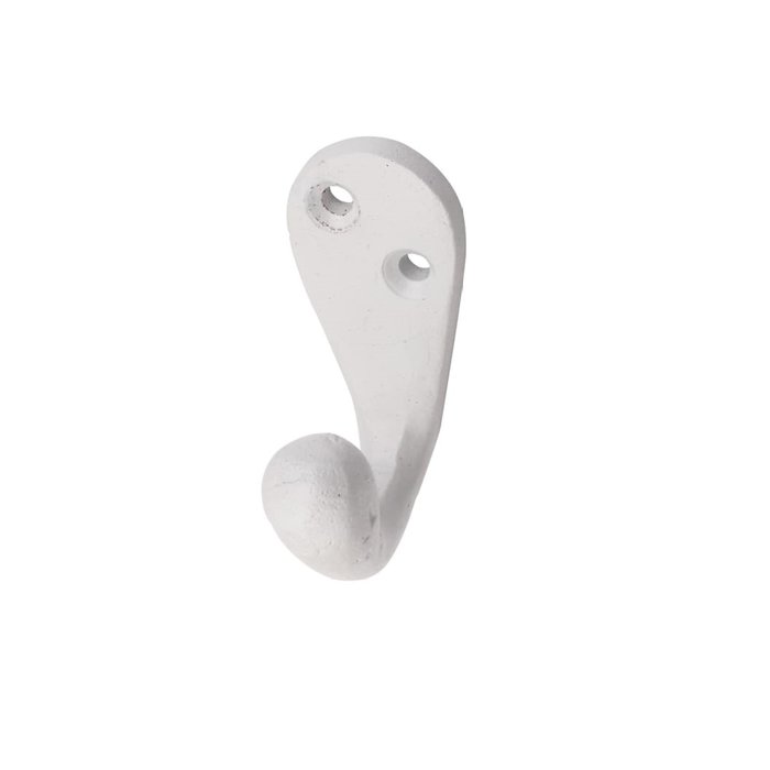 I.B.E. White retro coat hook single 51 mm high
