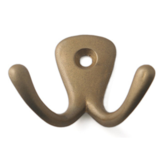 I.B.E. Coat hook double 50 mm wide brass plated