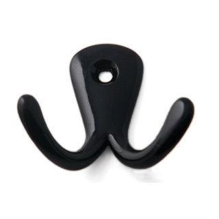 I.B.E. Black Coat hook double 50 mm wide