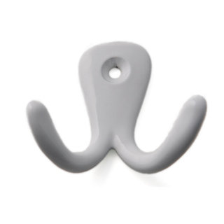 I.B.E. White Coat hook double 50 mm wide