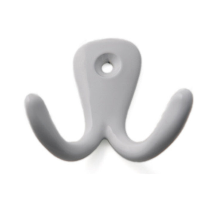 I.B.E. White Coat hook double 50 mm wide