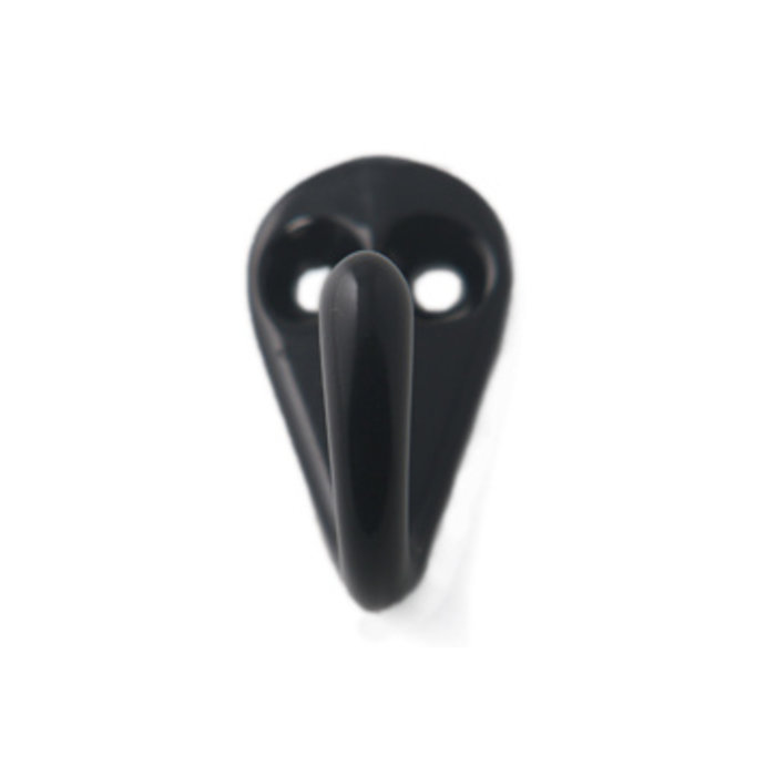 I.B.E. Black Coat hook single 36 mm high 2-hole