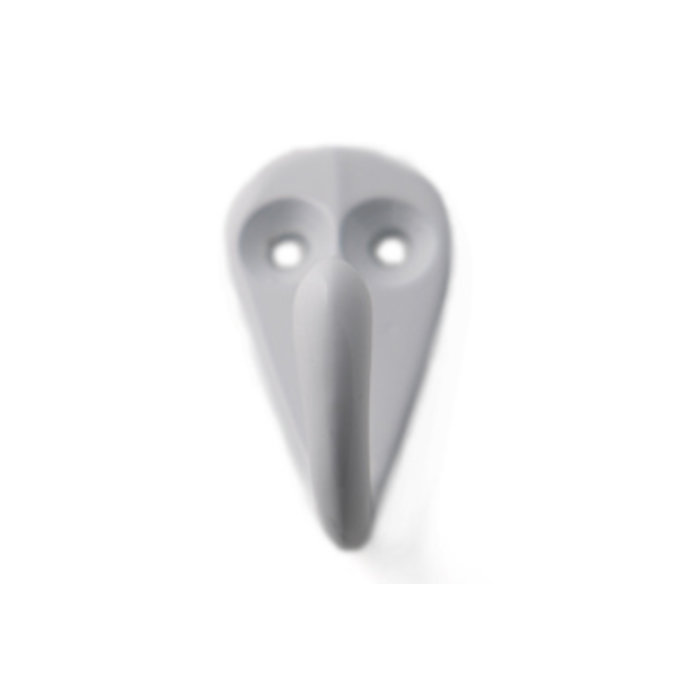 I.B.E. White Coat hook single 36 mm high 2-hole