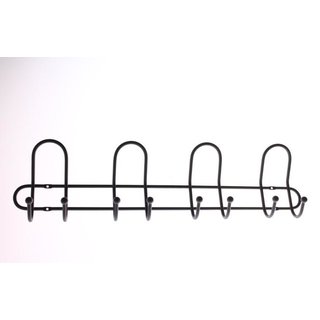 I.B.E. Schwarze Kleiderstange mit 4 Doppelhaken 530 mm