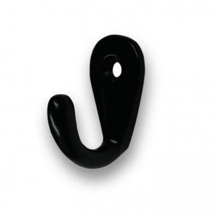 I.B.E. Black Coat hook single 35 mm high 1-hole
