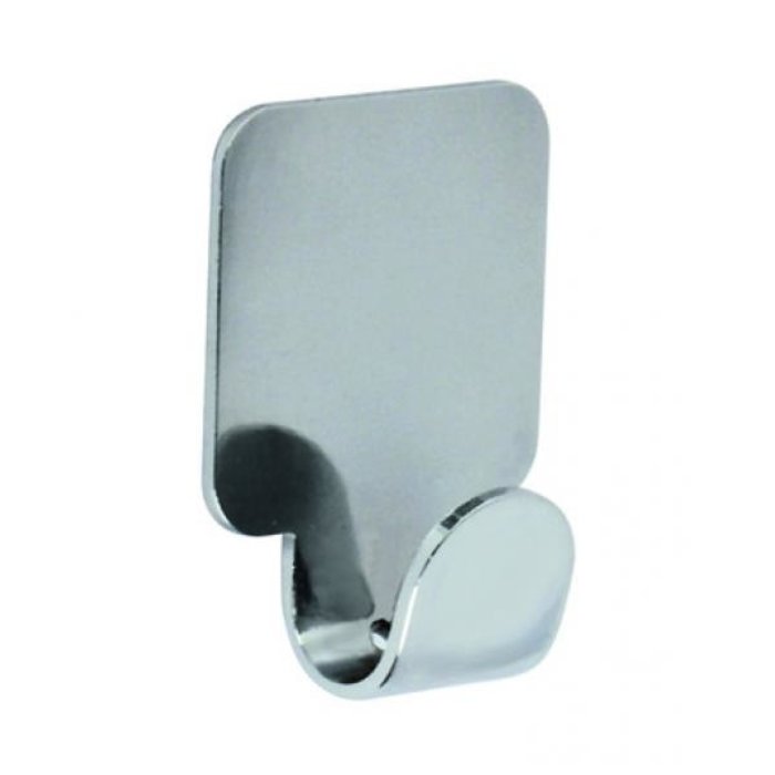 I.B.E. Patère Simple Carré Chrome Autocollant