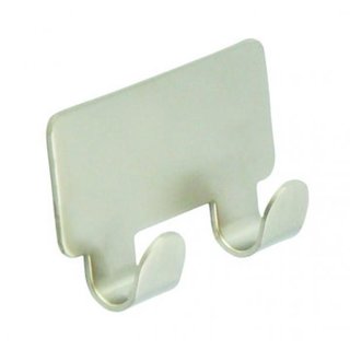 I.B.E. Patère double rectangle Nickel autocollante