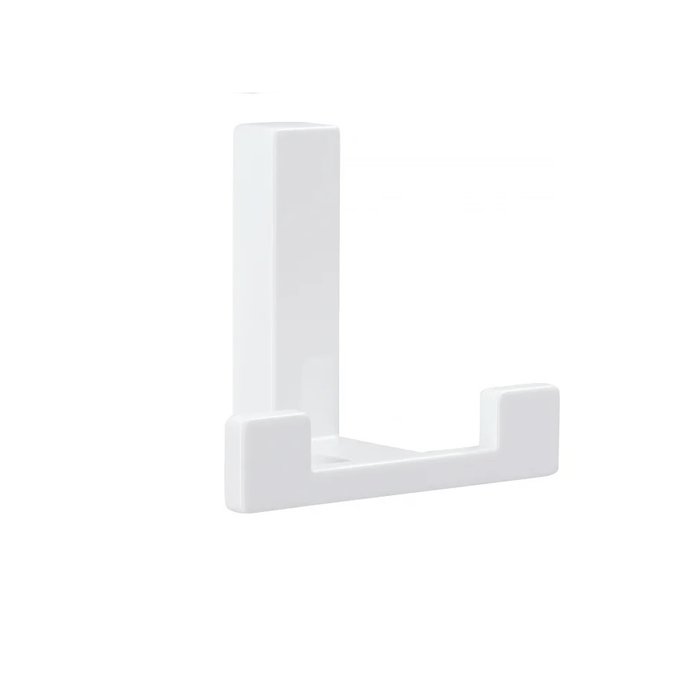 I.B.E. Tight white coat hook double 70 mm wide blind