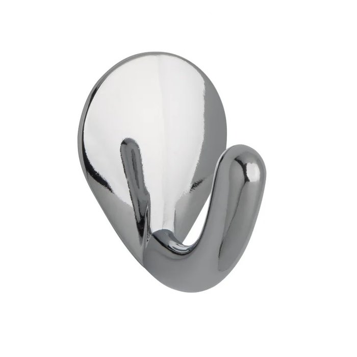 I.B.E. Single Coat Hook Round Self-adhesive Chrome Color