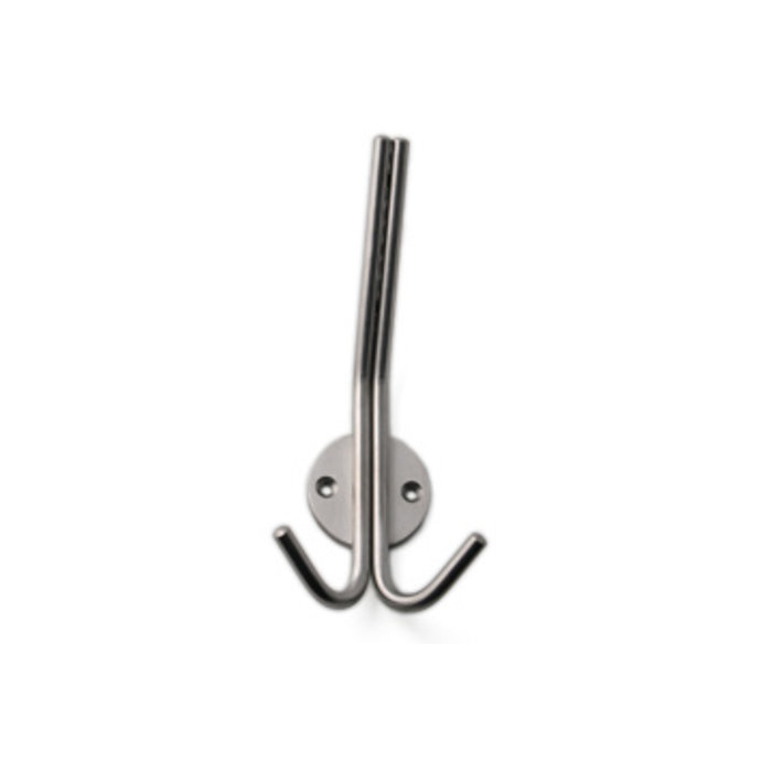 I.B.E. Double hat/coat hook 180 mm high in stainless steel