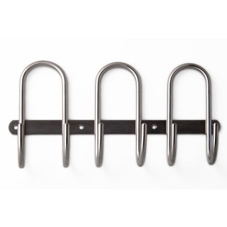 I.B.E. Coat rack with 3 double hooks 310 mm stainless steel