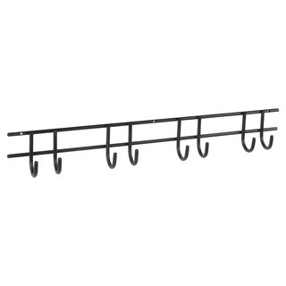 I.B.E. Black Coat rack with 8 hooks 640 mm straight