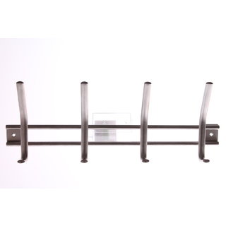 I.B.E. Garderobenständer 4 x Kleider- und Huthaken 355 mm breit Edelstahl