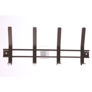 I.B.E. Coat rack 4 x coat-hat hook 355 mm wide stainless steel flat