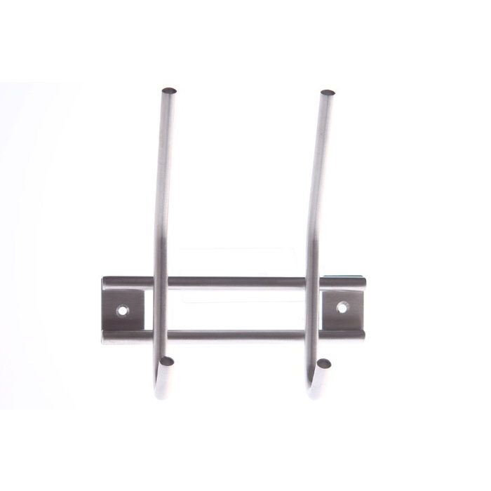 I.B.E. Coat rack 2 x coat and hat hook 160 mm brushed stainless steel
