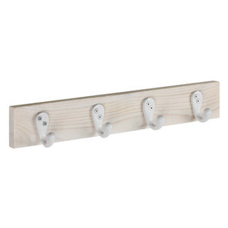 I.B.E. Shelf coat rack Retro shelf white & coat hook white 400 mm