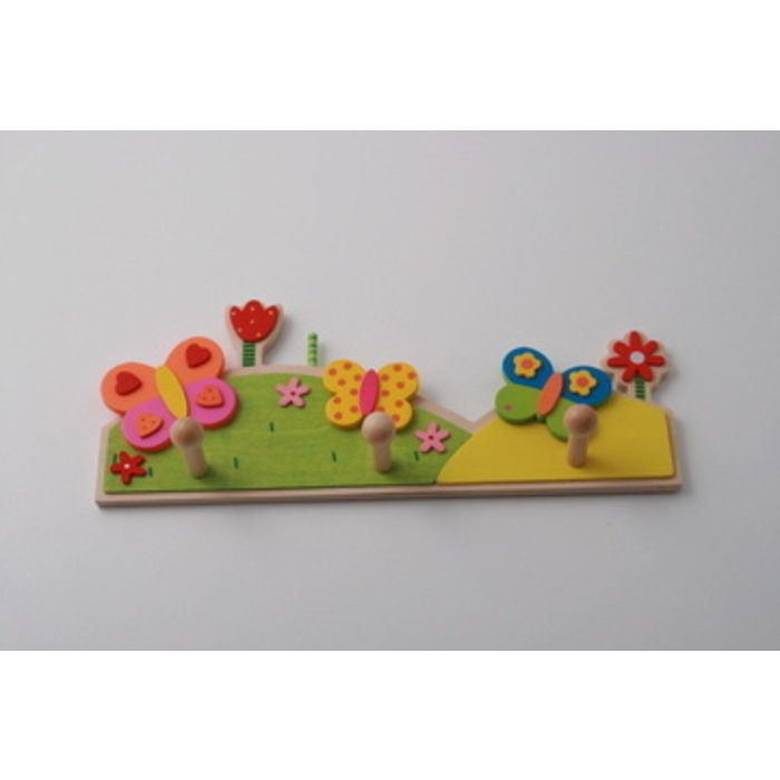 I.B.E. Children's coat rack BUTTERFLIES 285 mm wide with 3 hooks