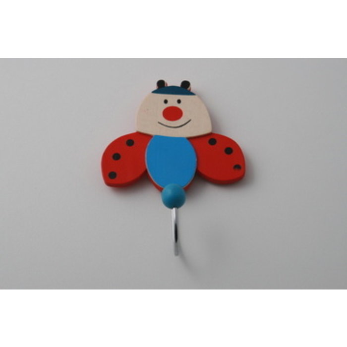 I.B.E. Children's hook in wood in the shape of a LADYBUG