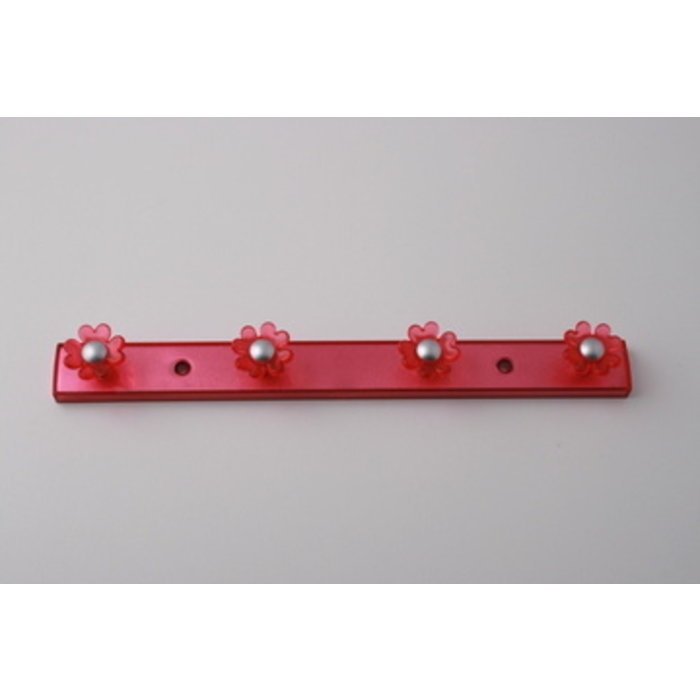 I.B.E. Children's coat rack FLOWER rose 300 mm wide with four hooks
