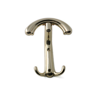 I.B.E. Hut-/Kleiderhaken Zamak vermessingt 134 mm hoch