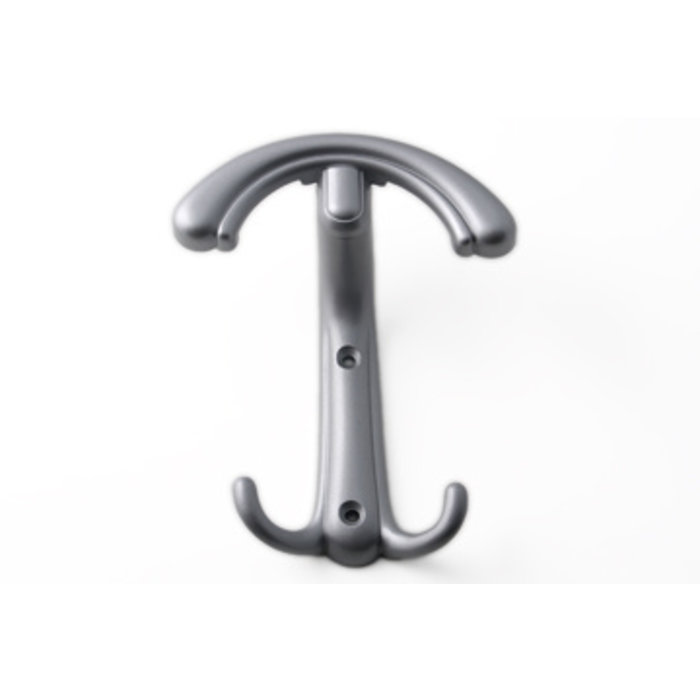 I.B.E. Hat/coat hook Zamac aluminum color 134 mm high