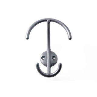 I.B.E. Hat/coat hook 118 mm high from zamac Aluminum color