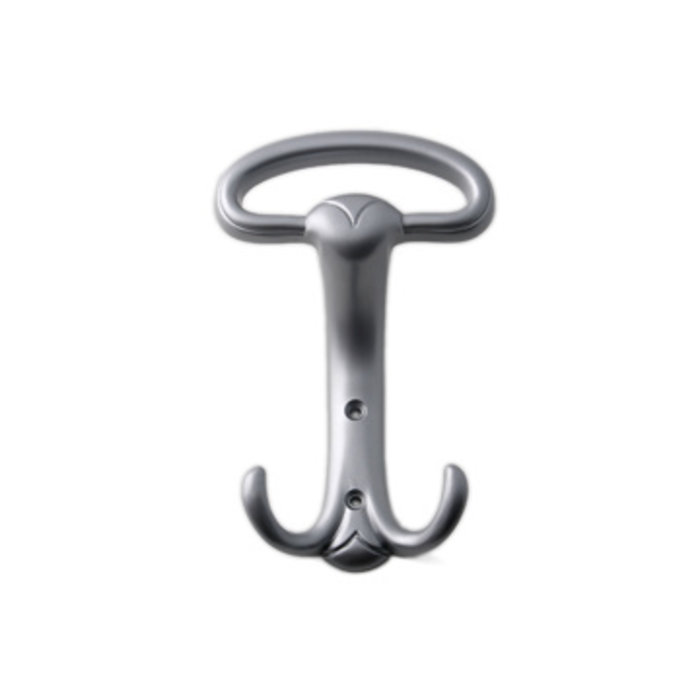 I.B.E. Patère moderne chapeau/manteau hauteur 150 mm en zamac couleur aluminium 2 trous vertical