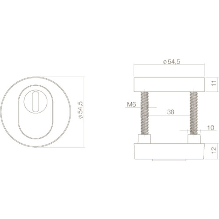 Intersteel Rosace de sécurité Intersteel SKG3 protection anti-arrachement laiton laqué