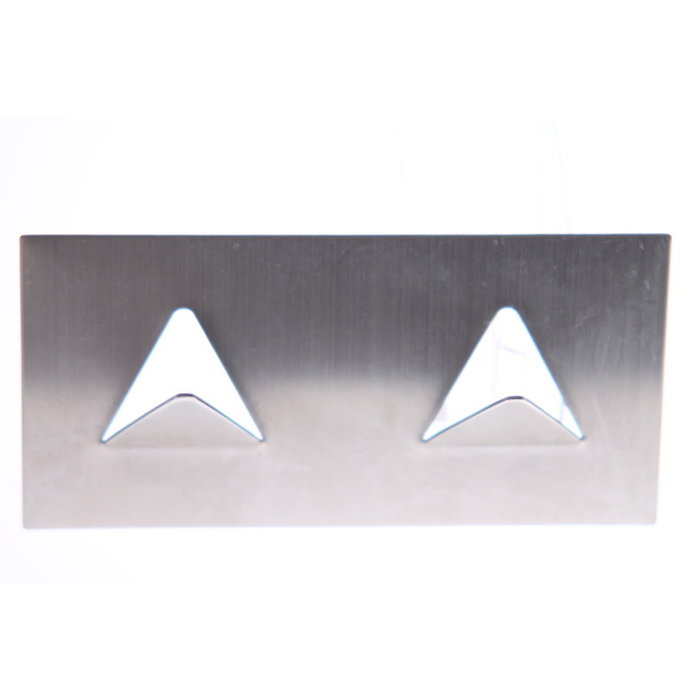 I.B.E. Patère double rectangle 60 x 120 autocollante en inox