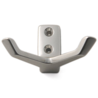 I.B.E. Coat hook double 75 mm wide silver