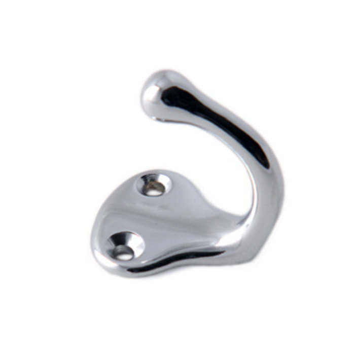 I.B.E. Brass coat hook single 38 mm high chrome-plated 2-hole