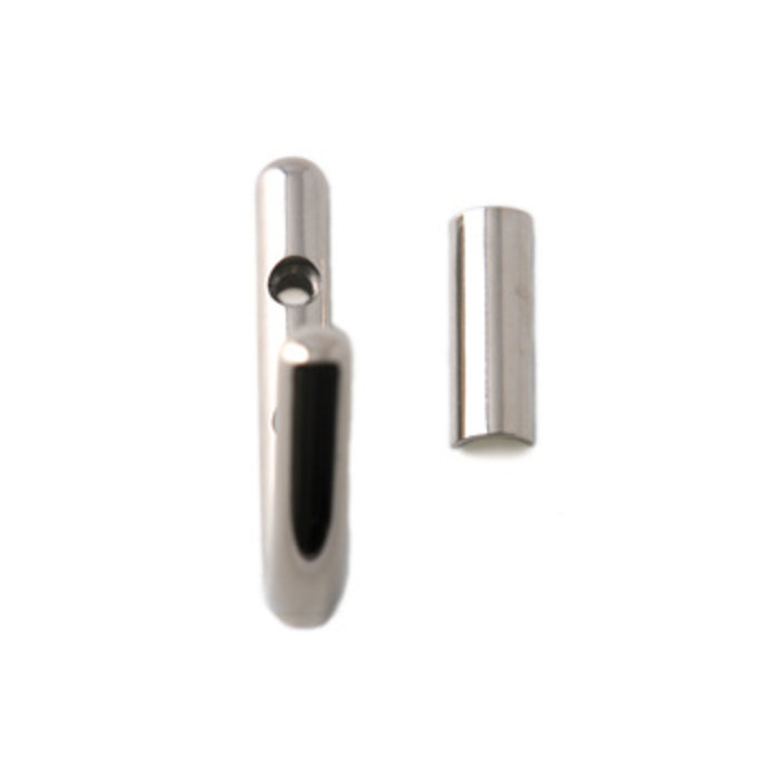 I.B.E. Patère 9 mm large nickel brillant 2 trous vertical